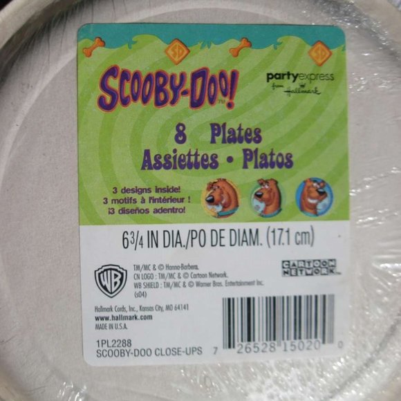 8 Scooby-Doo! 8 3/4" Red Design Paper Plates Birthday Party Express Hallmark Dog - Picture 8 of 10